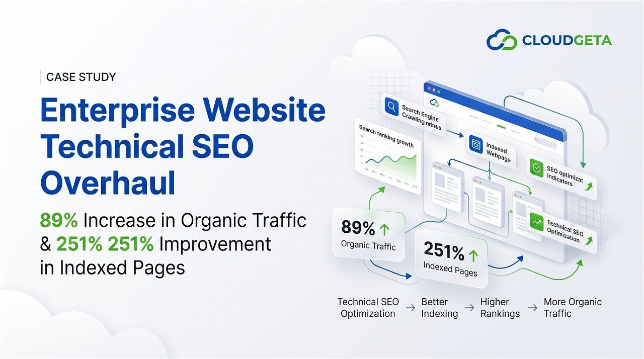 Enterprise Website Technical SEO Overhaul — 89% Increase in Organic Traffic and 251% Improvement in Indexed Pages