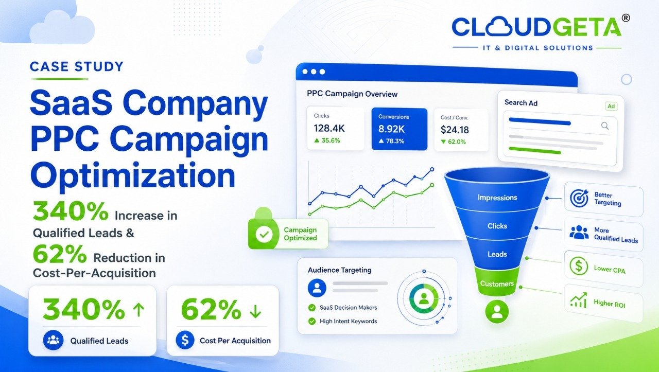 SaaS Company PPC Campaign Optimization — 340% Increase in Qualified Leads and 62% Reduction in Cost-Per-Acquisition